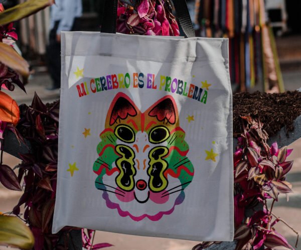 Gato cerebro - Tote Bag - Imagen 2