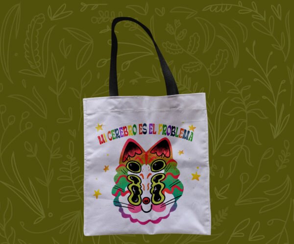 Gato cerebro - Tote Bag - Imagen 4