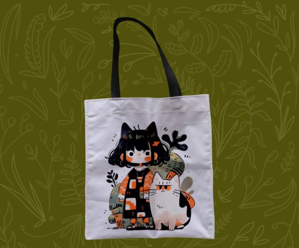 Gato y niña - Tote Bag - Imagen 4