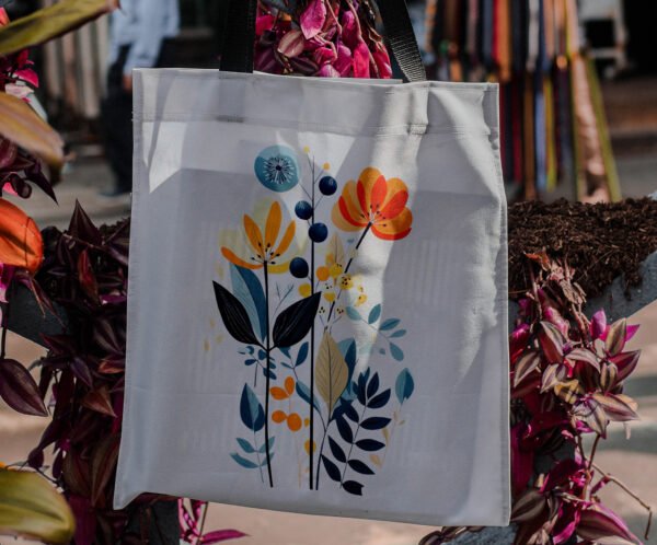Flores minimalistas - Tote Bag - Imagen 2